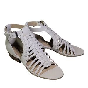 Nicole Azika Grey Leather Strappy Sandals Womens Size 6.5 New